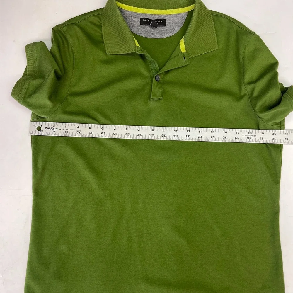 Banana Republic Luxury Touch Polo Shirt Mens Short Sleeve Olive Green‎ Collared
